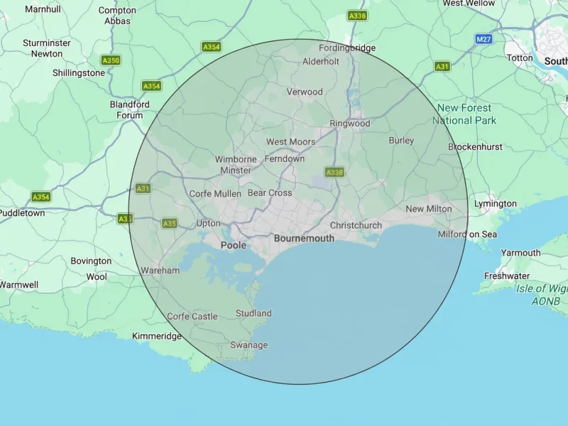 Service Area: across Poole, Bournemouth, Christchurch, Ringwood, Sturminster Marshall and Ferndown, along with the surrounding Dorset area.