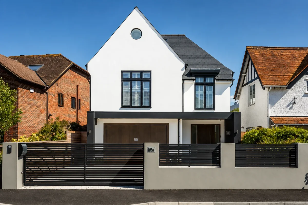 Contemporary new build delivered through our design and build service, Contemporary new build in Poole, delivered through our design and build service, Design and build service compared with using your own architect — Morgan Design & Construction